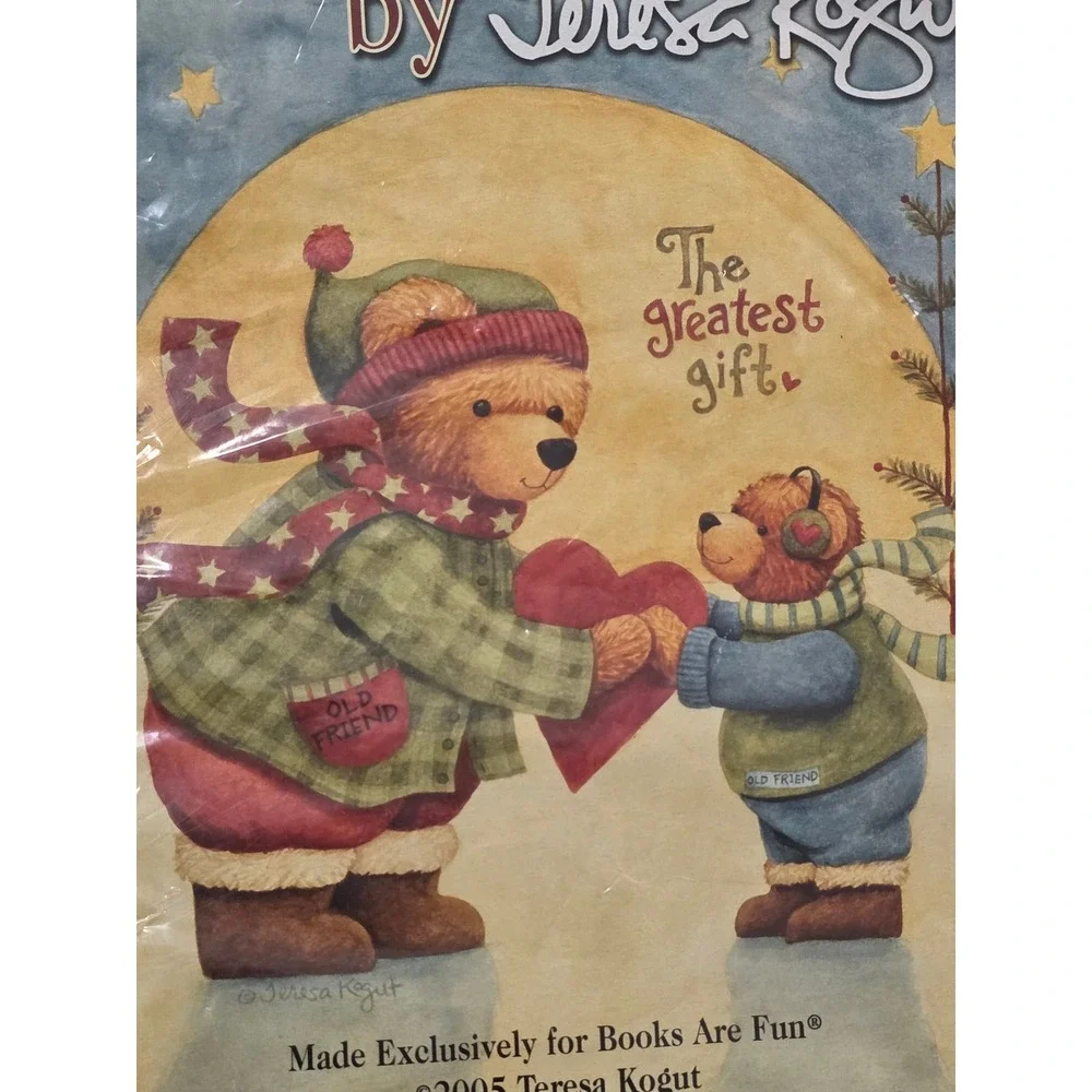 Y2K Farmhouse Cottage Teresa Kogut Fleece Blanket Bear Winter Books Are Fun 2005